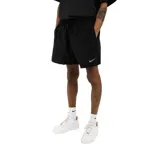 Short de running negro con cintura elástica y logo reflectivo en la pierna izquierda.