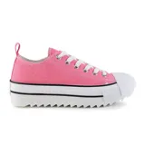 Championes deportivos American Sport modelo Twig Low, color rosa con plataforma blanca y cordones blancos.