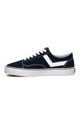 Championes deportivos Pony modelo CF1189 Odl School, color azul marino con detalles en blanco y suela de goma blanca.