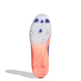 Championes de fútbol Adidas F50 League FG, color naranja con detalles en azul.