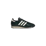 Championes Adidas modelo SL 72 OG, con diseño estilo retro en color verde oscuro con estampado de piel de serpiente, franjas blancas laterales y entresuela en tono tostado.