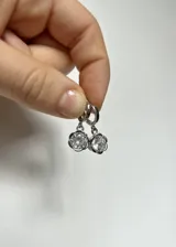 Aros colgantes de plata 925 con circonia.