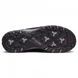 Championes Columbia Firecamp Remesh Omni-Grip de color negro, diseñados para senderismo y actividades al aire libre. Cuentan con capellada de malla acolchada, entresuela de EVA gris con tecnología TechLite para mayor amortiguación, suela de caucho Omni-Grip para tracción superior y cordones bicolor.