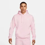 Hoodie Nike modelo Sportswear Club Fleece de color rosado, con capucha ajustable con cordón, bolsillo tipo canguro frontal y el logo de la marca bordado en el pecho.