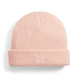 Gorro de lana Puma Archive Mid Fit, color rosa claro, con logo bordado en el frente.