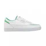 Championes de skate Emerica modelo Gamma en colaboración con Shake Junt, color blanco con detalles en verde. Diseño de perfil bajo con perforaciones laterales para ventilación y suela de goma resistente.