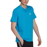 Remera de algodón celeste con cuello redondo y logo de Adidas bordado en blanco en el pecho.