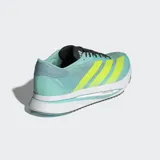 Championes Adidas Adizero SL 2, color celeste con detalles en amarillo y negro, ideales para running.