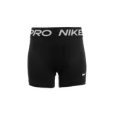 Short deportivo Nike Pro de calce ajustado, color negro con cintura elástica ancha en contraste con la inscripción 'PRO NIKE' en blanco y el logo de la marca en la pierna izquierda.