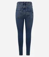 Pantalón skinny de jeans con elastano, de cintura alta y lavado dirty.