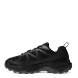 Championes de trail running Merrell modelo Tempo Exp, color negro. Presentan una construcción robusta con paneles de malla transpirable y refuerzos sintéticos, cordones ajustables y una suela con relieve profundo para mayor tracción.