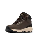 Botas de trekking Columbia modelo Newton Wander Ltr Omni-Grip, de color marrón con suela en tono beige y negro, caña media y cordones bicolores.