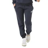 Pantalón de jogging azul marino con puños elásticos y estampado con el logo de la marca en blanco.