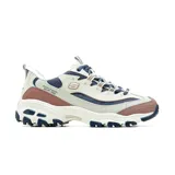 Championes deportivos Skechers modelo D'Lites Smooth Nostalgia, con tecnología Slip-ins y Heel Pillow. Presentan un diseño en capas con combinación de cuero, malla y tejido de punto, cierre de cordones y plantilla acolchada Air-Cooled Memory Foam.