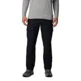 Pantalón cargo de corte recto, color negro, con bolsillos laterales con cierre a presión y bolsillos traseros. Presenta un diseño versátil con asiento reforzado y tejido elástico.