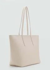 Bolso tipo shopper de tamaño grande, con diseño minimalista, cierre de cremallera y doble asa de hombro.