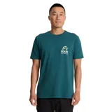 Remera verde con logo estampado en el pecho.