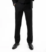 Pantalón de vestir negro Florenzi, de corte clásico y confeccionado en poliéster y viscosa.