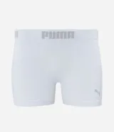 Pack de dos bóxers Puma sin costuras, uno negro y otro blanco, con cintura elástica con logo de la marca.
