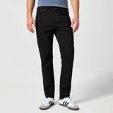 Pantalón de jean negro, corte recto.