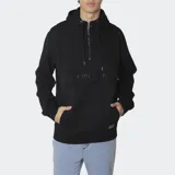 Buzo negro con capucha forrada en jersey, cierre parcial en el pecho, dos bolsillos laterales y falso bolsillo con solapa con bordado O'Neill.