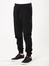 Pantalón de jogging negro con cintura elastizada y cordón ajustable.