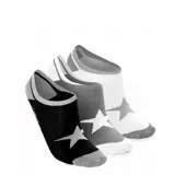 Pack de tres pares de medias cortas tipo soquete Converse, con diseño de estrella lateral y puntera y talón en contraste.