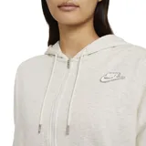Campera con capucha Nike Sportswear FZ Hoodie FT Earth Day, color crema con logo bordado en el pecho.