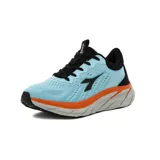 Championes de running Diadora Proton para hombre, color celeste con detalles en negro y naranja.