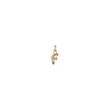 Dije dorado con forma de letra F, con argolla para colgar.