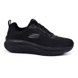 Championes Skechers D'Lux Walker Commuter color negro, con capellada de malla, plantilla Memory Foam y suela de goma flexible.