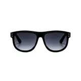 Lentes de sol Sydney con armazón negro de diseño oversize y moderno, hechos de plástico reciclado (RPET) con cristales degradados y protección UV 400.