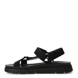Sandalias de estilo deportivo de mujer Miss Carol Balora, de color negro con suela flatform y tiras ajustables con velcro.