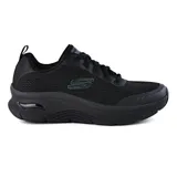 Championes Skechers Relaxed Fit Arch Fit D'Lux Sumner color negro. Capellada de tejido de punto técnico y material sintético. Plantilla extraíble Arch Fit con soporte en el arco plantar certificado por podólogos. Diseño Relaxed Fit que aporta amplitud y comodidad en la puntera y la zona del metatarso.