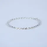 Pulsera de cadena tipo cuerda fabricada en plata 925, con cierre de mosquetón.