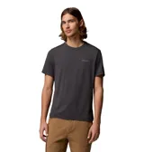 Remera técnica Columbia para hombre de color gris oscuro, de manga corta y cuello redondo, con pequeño logo impreso en el pecho.
