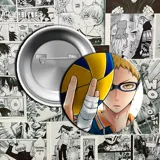 Pin metálico con ilustración de Hinata y Kageyama de Haikyu!