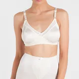 Soutien blanco moldeado sin aro, especialmente diseñado para mujeres con mastectomía. Confeccionado en lycra con bolsillos internos de algodón 100% para colocar prótesis. Confeccionado con tela que contiene fibra LYCRA®.