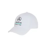 Gorra de béisbol blanca Adidas del equipo Mercedes-AMG Petronas F1 Team, con el logo oficial bordado en el frente.
