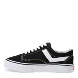 Championes Pony de estilo urbano, confeccionados en lona negra con detalles en blanco. Presentan cordones blancos, suela de goma vulcanizada y el logo característico de la marca en el lateral.