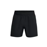 Short deportivo negro de tejido técnico con cintura elástica y logo estampado en la pierna izquierda.