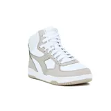 Championes de media caña Diadora T3 Raptor Mid, color blanco con detalles en gris.