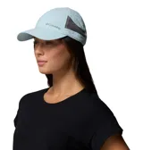 Gorro tipo visera Columbia Tech Shade II Hat, color celeste con detalles en gris en los laterales, confeccionado en nailon con tecnología Omni-Wick para absorción de humedad.