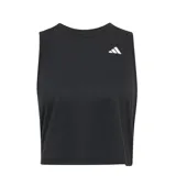 Musculosa deportiva Adidas de corte boxy y holgado, con cuello redondo y amplias sisas. Presenta el logo de la marca estampado en color blanco en el pecho.
