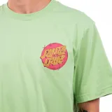 Remera verde oliva de manga corta con logo de Santa Cruz estampado en el pecho.