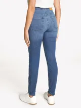 Jeggings de talle alto Tommy Hilfiger de denim azul, con ajuste estilizado y cierre de botón con cremallera.
