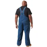 Overol de jean clásico con diseño funcional, confeccionado en denim resistente con acabado stonewashed. Cuenta con tirantes ajustables, múltiples bolsillos frontales, lazo para martillo en la pierna izquierda y bolsillo doble para herramientas en la derecha.