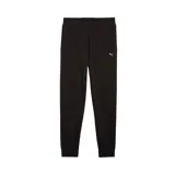 Pantalón de jogging negro con cintura elástica ajustable con cordón, puños ajustados y logo Puma bordado en la pierna izquierda.
