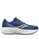 Championes de running Saucony Triumph 21, color azul con detalles en blanco y plateado.