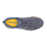 Sneakers Caterpillar modelo Hex Ready Lo, color azul con suela beige y marrón, con pasadores de cordones y la inscripción "Caterpillar" en el lateral.